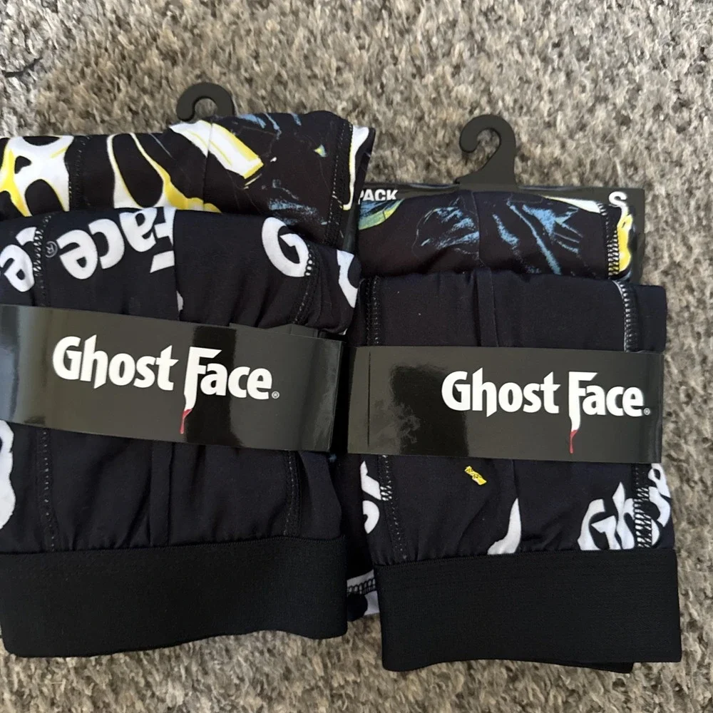 Lot Of 2 Packs Of 2 Ghost Face Scream Men's Boxer Briefs S 28/30 Black (4 Pair)